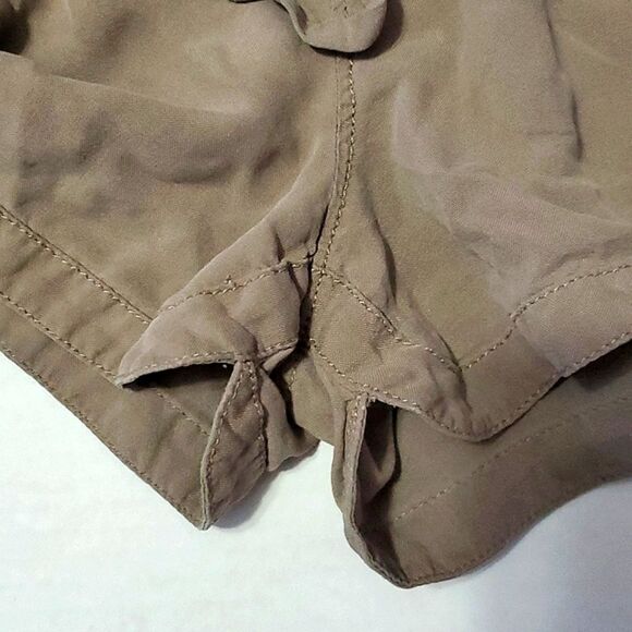 Guess Boho Chic Light Chocolate Silk Wide Waistband Flowy Shorts Size S - Picture 6 of 8